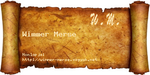 Wimmer Merse névjegykártya
